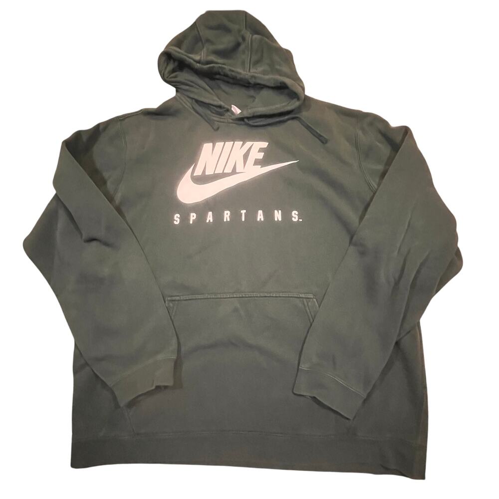 Nike Spartans Forest Green Hoodie Mens XXL Pullover Classic Athletic Sweatshirt